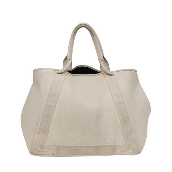 BALENCIAGA Navy Cabas Hand Bag Leather White Silver - Picture 7 of 16